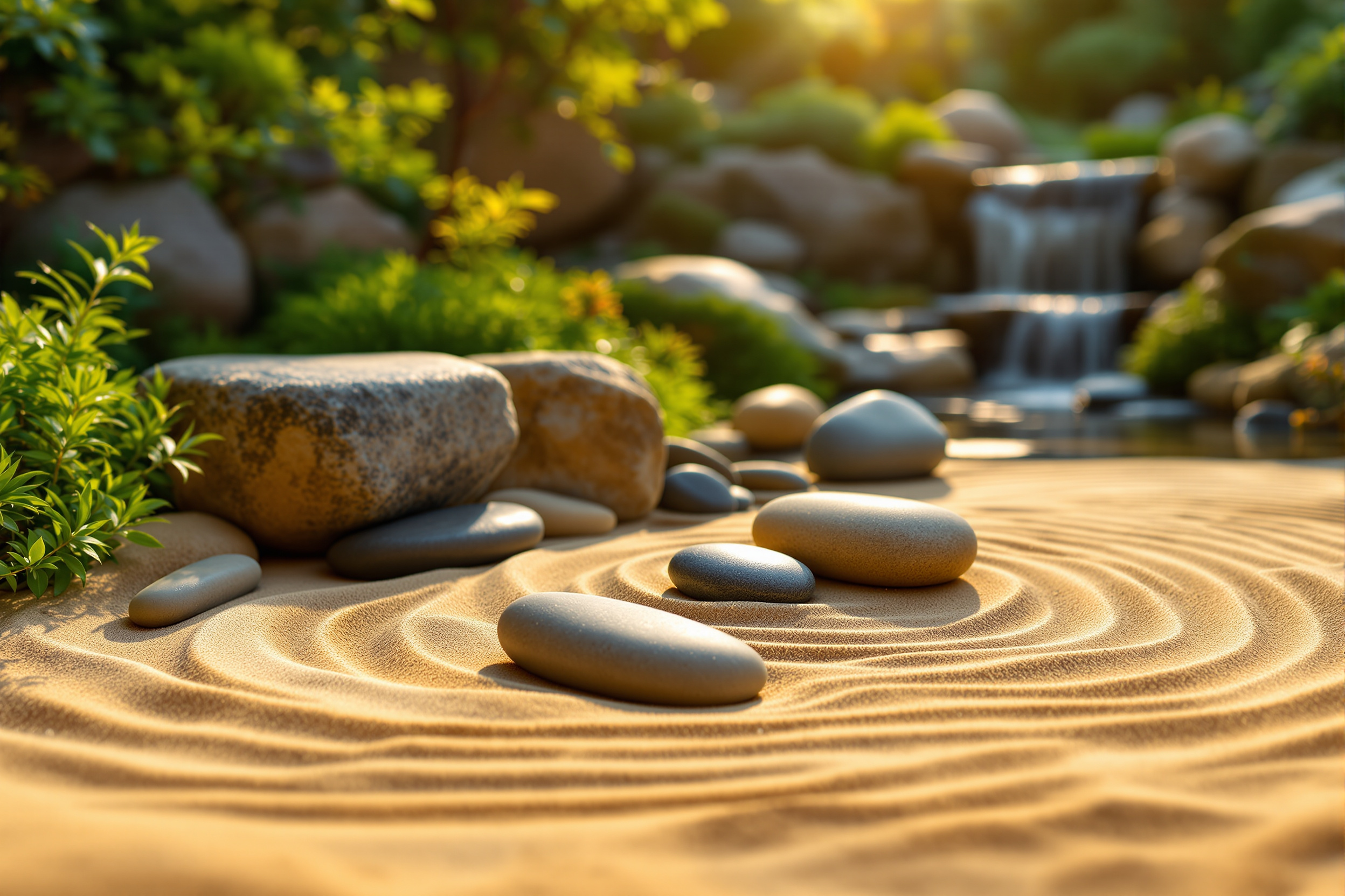 Jardin zen pour la méditation et la sérénité